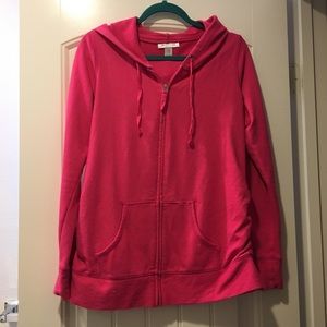 Hot pink maternity zip up jacket